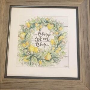 Home Sweet Home Lemon Framed Decor